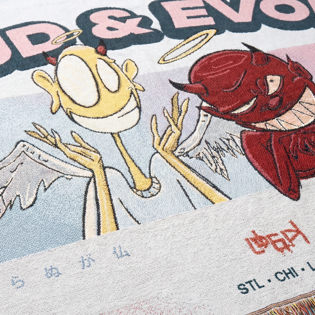Gud & Evol Woven Art Throw Blanket