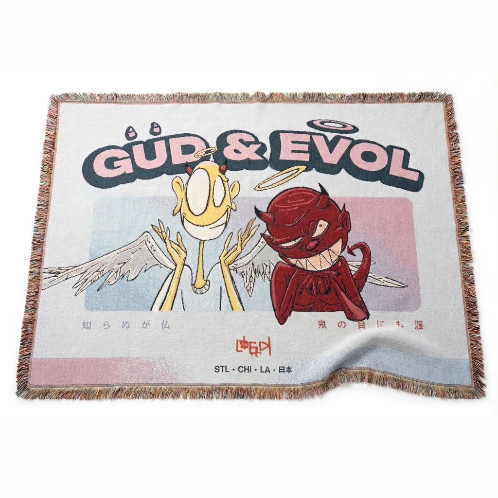 Gud & Evol Woven Art Throw Blanket
