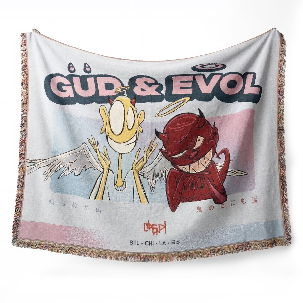 Gud & Evol Woven Art Throw Blanket
